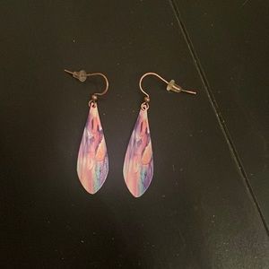 Painted artistic dangle earrings